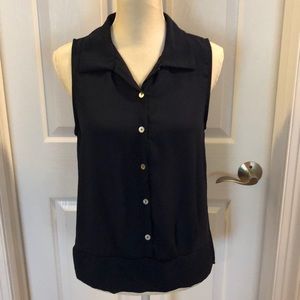 2/$10 Size Jrs Large Navy sleeveless top